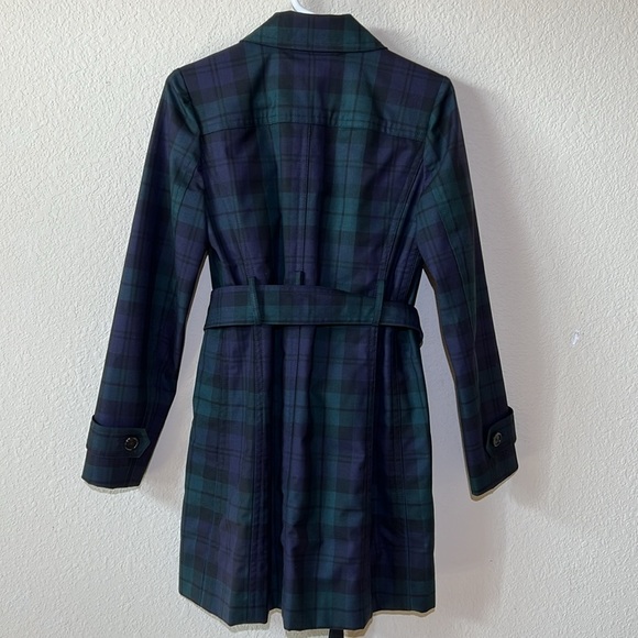 J Crew Collection Tartan Plaid Jacket Trench Coat wool - Picture 4 of 9